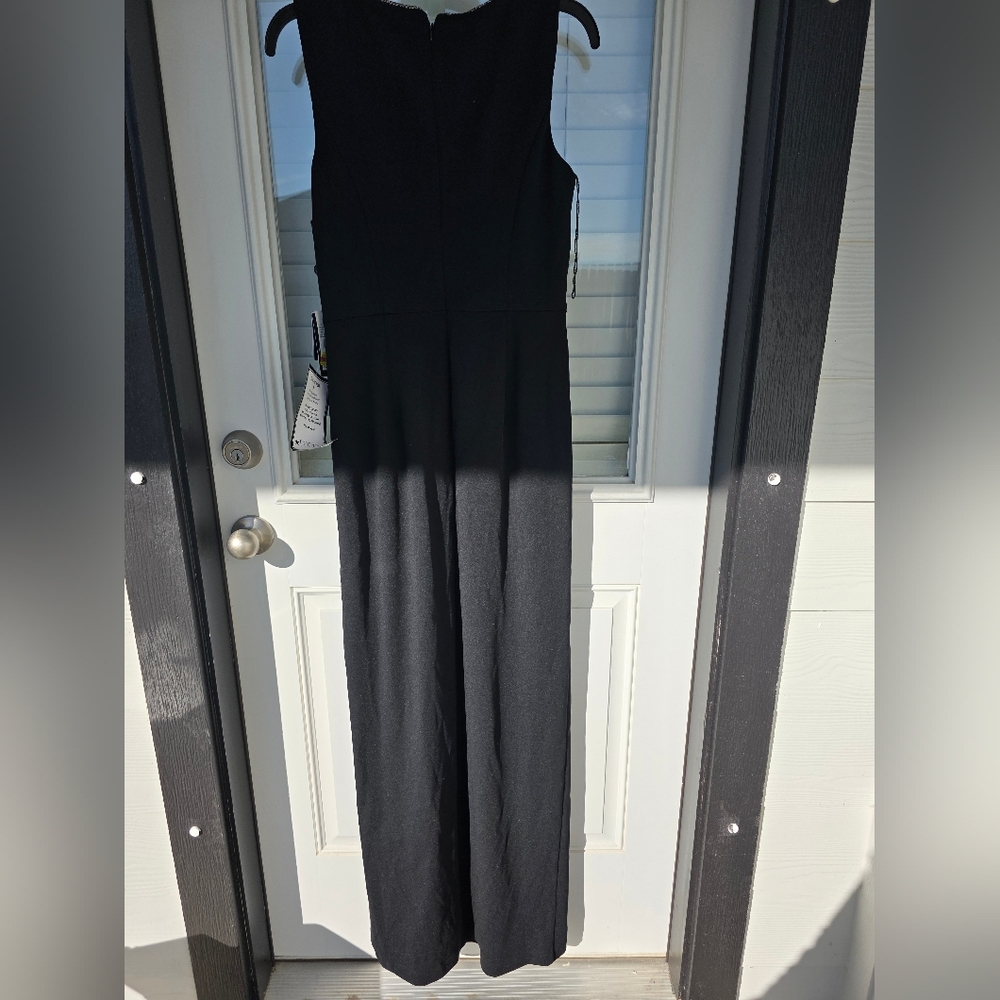 Adrianna Papell Women Ruffled Gown Sz 6 Asymmetric Hem Black NWT Old Money Party - Picture 14 of 15
